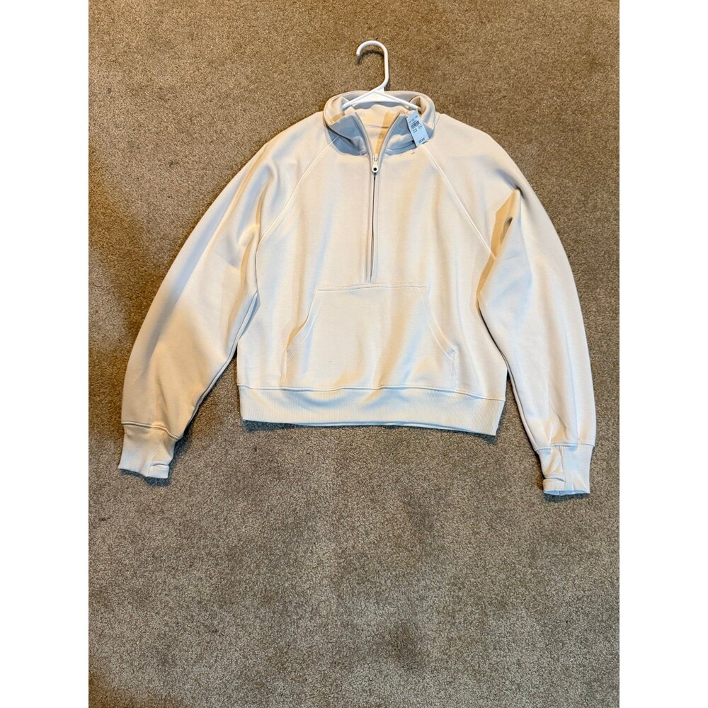 Womens OFFLINE by Aerie Quarter Zip Cream Collared Sweater Medium NWT